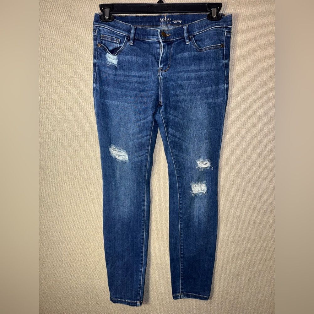 Soho New York & co jeans size 6 distressed denim Blue legging Skinny Jeans